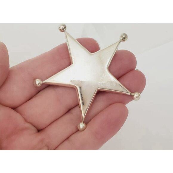 Vintage Taxco Mexico Sterling Silver Star Design Brooch 19.6g - Picture 2 of 3